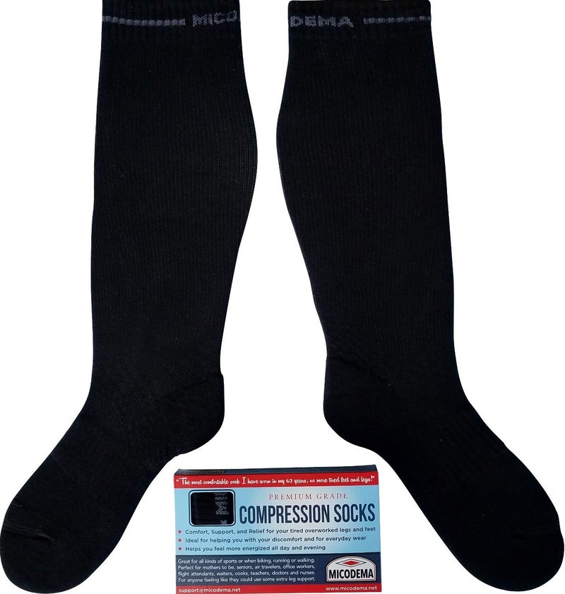 Compression Socks XXWide Calves Women For a Thick Calf Ankle and Arch Support Knee High Firm Gradient Pressure Plus Size Premium Cotton Stocking with padded soles XXWide